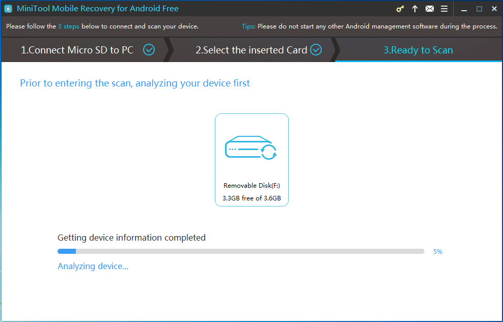 analyze and scan your Android SD card