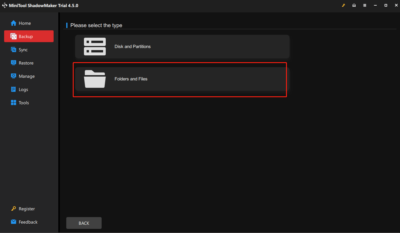 select Folders and Files