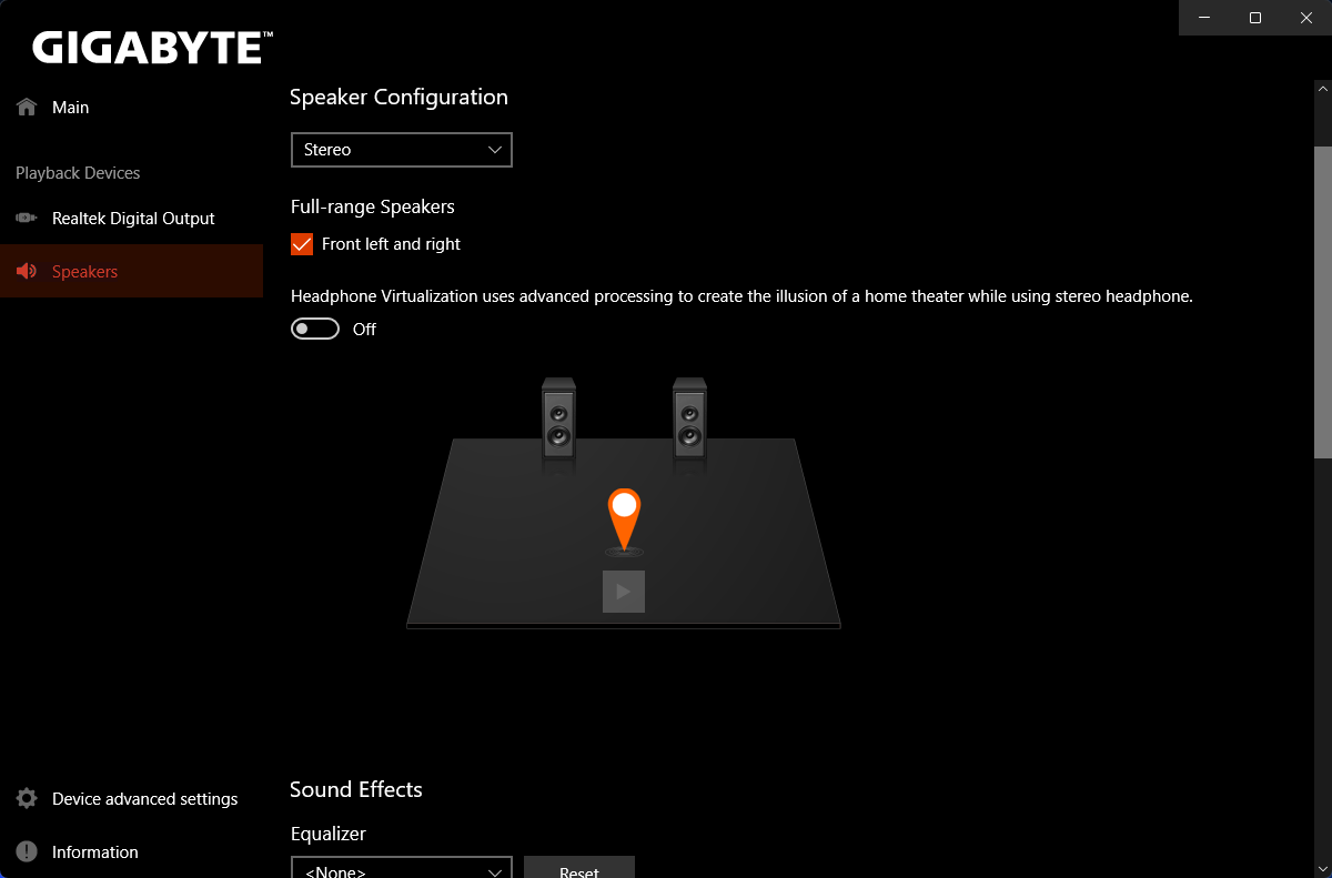 Realtek Audio Console GIGABYTE