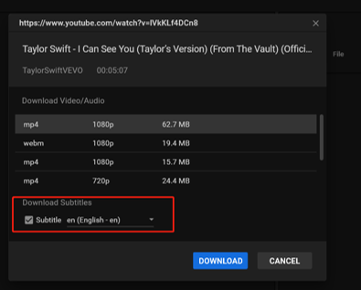 set subtitle language