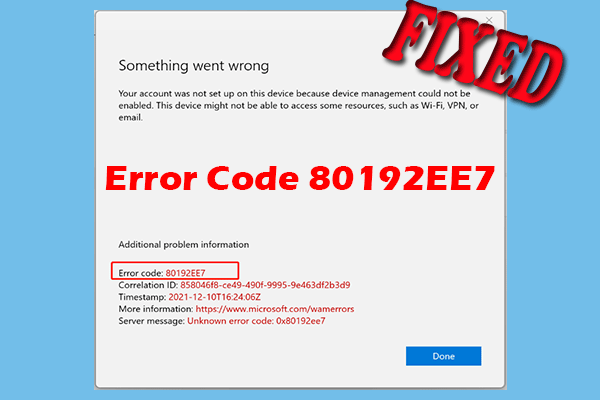 Here’s A Complete Guide on Solving Error Code 80192EE7