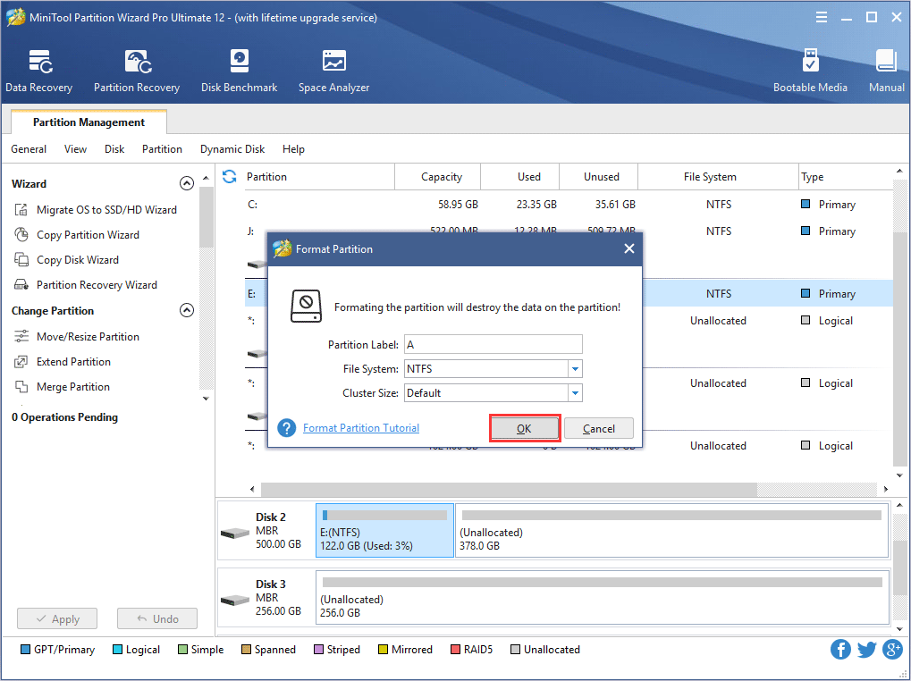 reconfigure the partition