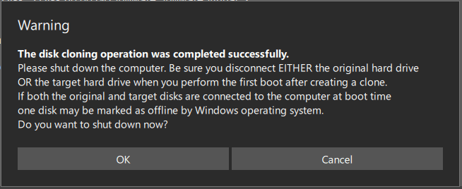 MiniTool ShadowMaker clone finishes