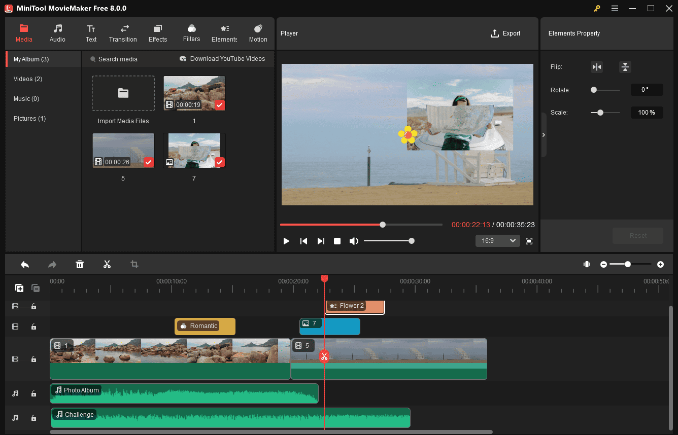 Create picture-in-picture (PiP) effect in MiniTool MovieMaker