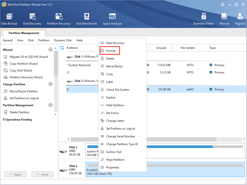 choose Format option