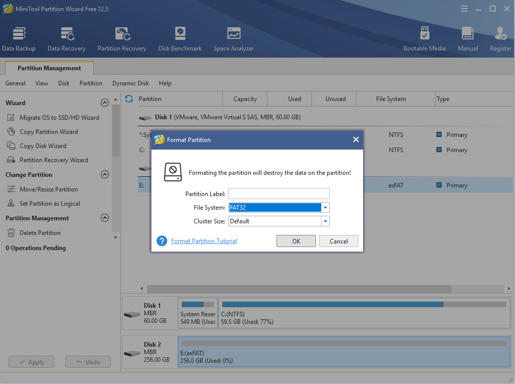 choose FAT32 file system