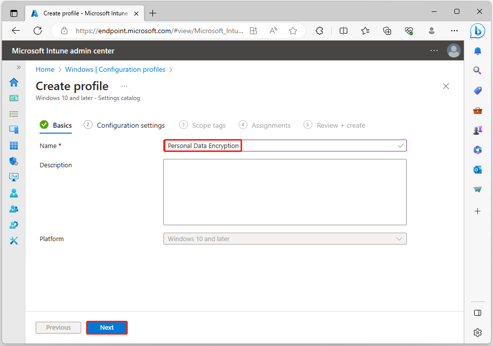 type Personal Data Encryption