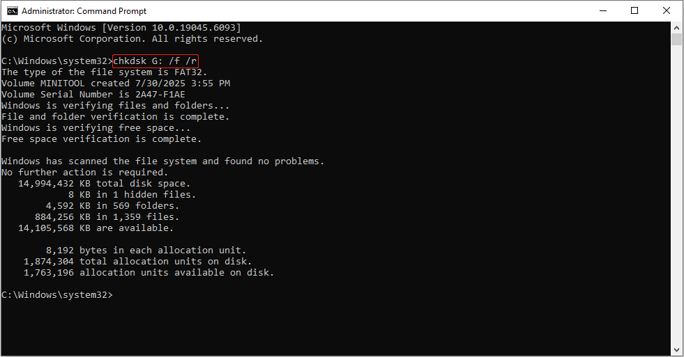 run CHKDSK to check errors