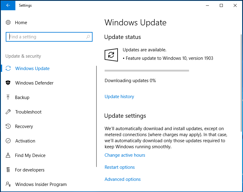 Windows 10 update