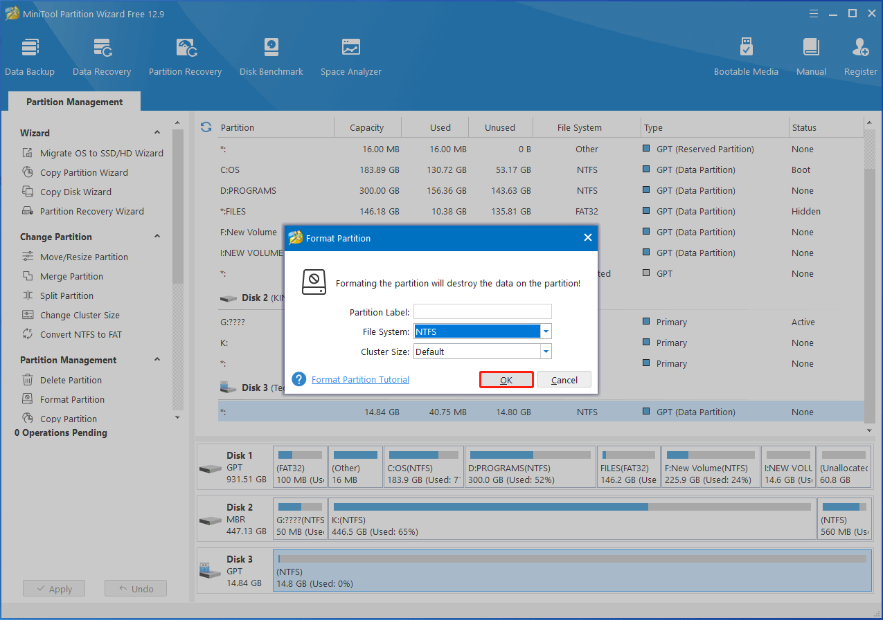 configure formatting settings and click OK