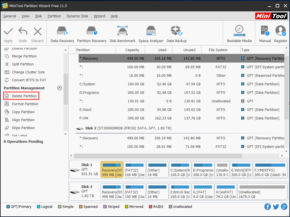 delete recovery partition