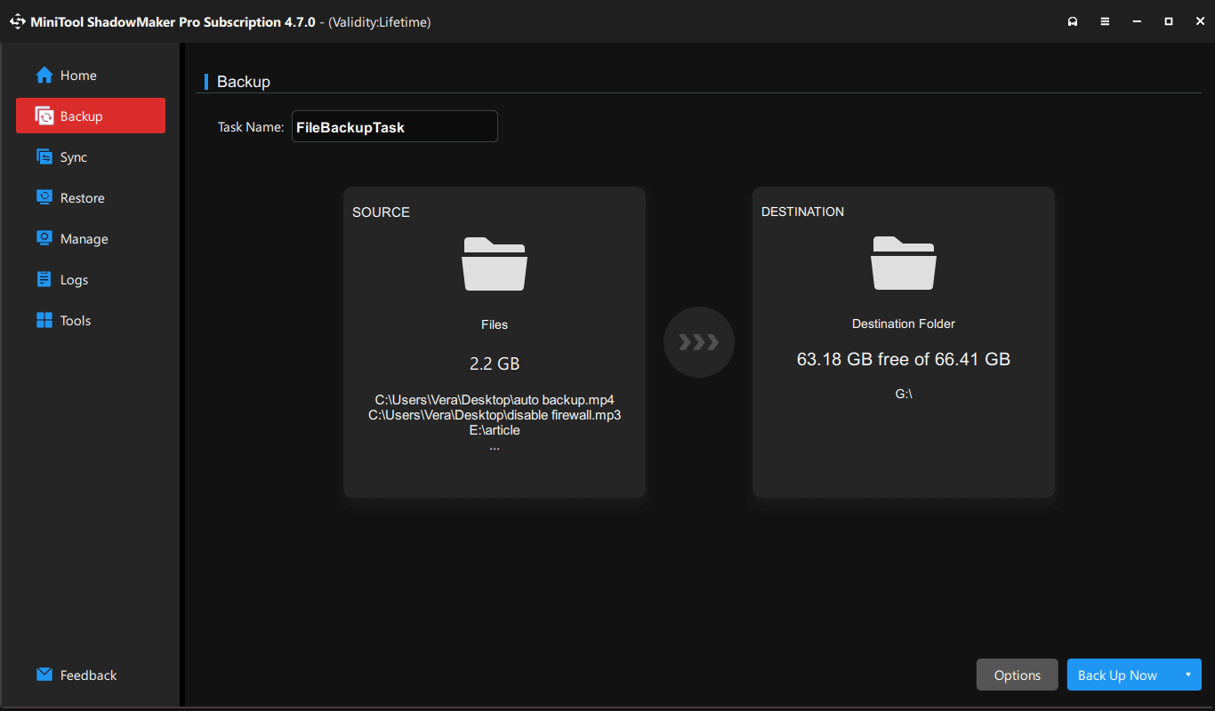 back up files with MiniTool ShadowMaker