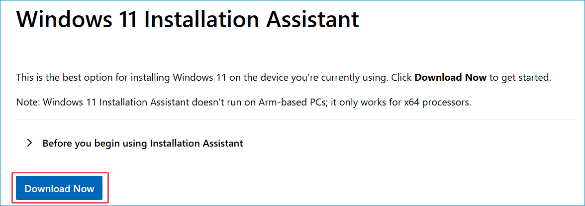 Windows 11 Installation Assistant download