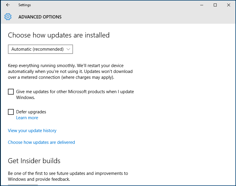 preview Advanced options