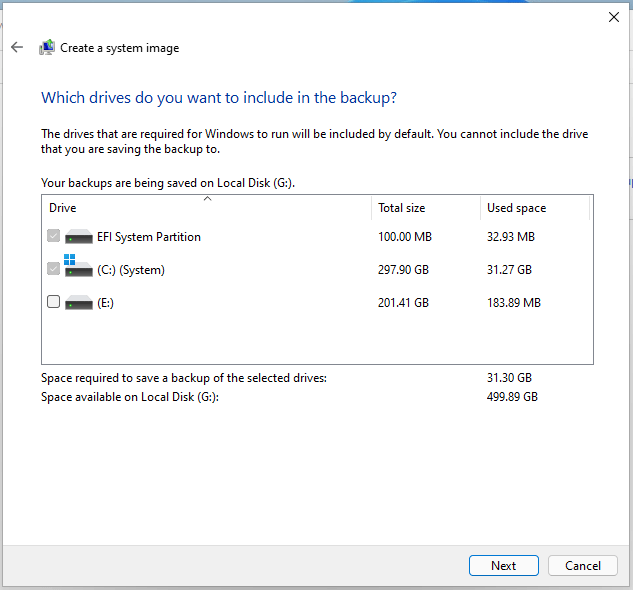 create a system image