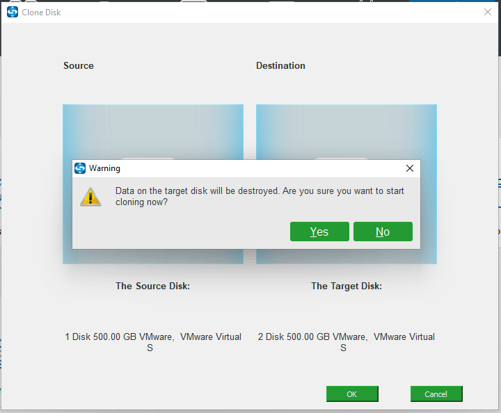 choose disks to clone
